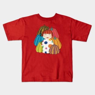 Yayoi Kusama inspired and her colorful pumpkins Kids T-Shirt